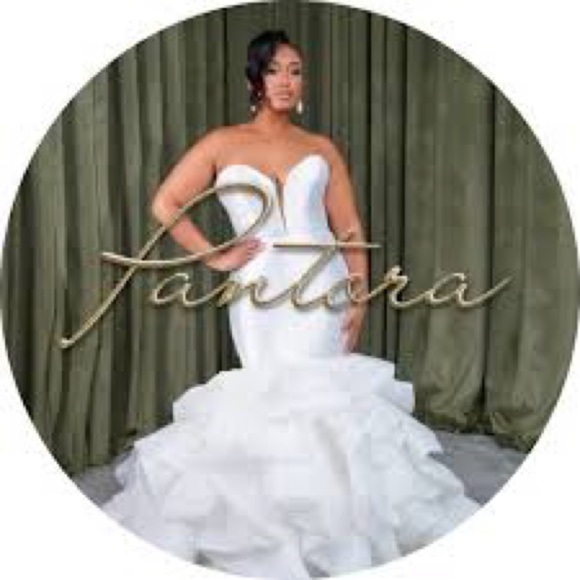 NWT,Pantora Bridal,Elegant White & Shimmering Gold,Stretch, Top + Palazzo Pants - Picture 5 of 16